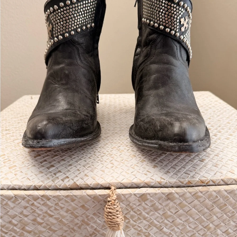 Black Studded Ankle Boots - Picture 7 of 8